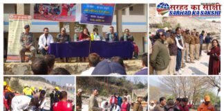 आपदा प्रबन्धन में क्षमता वृद्धि के उद्देश्य से श्रीनगर जल विद्युत परियोजना पॉवर हाउस के निकट मॉक अभ्यास
